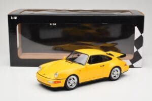Porsche 911 964 Turbo Kollane Minichamps 1:18 155069100 Metall - pilt 6/6