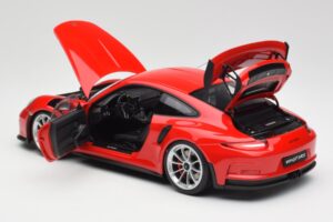 Porsche 911 991 GT3 RS Guards Punane Hõbedased Veljed AUTOart 1:18 78165 Metall - pilt 5/8