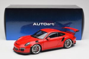 Porsche 911 991 GT3 RS Guards Punane Hõbedased Veljed AUTOart 1:18 78165 Metall - pilt 8/8