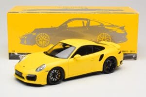 Porsche 911 991 Turbo S Kollane Mustade Velgedega Minichamps 1:18 110062321 Metall - pilt 8/8