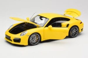 Porsche 911 991 Turbo S Kollane Hõbedate Velgedega Minichamps 1:18 110062322 Metall - pilt 2/8