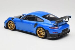 Porsche 911 991.2 GT2 RS Sinine Kuldiste Velgedega Minichamps 1:18 155068302 Metall - pilt 5/6