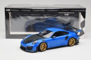 Porsche 911 991.2 GT2 RS Sinine Kuldiste Velgedega Minichamps 1:18 155068302 Metall - pilt 6/6