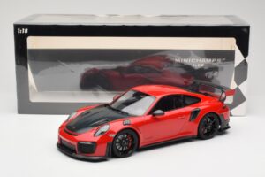 Porsche 911 GT2 RS 991.2 Punane Mustad Veljed Minichamps 1:18 155068307 Metall - pilt 6/6