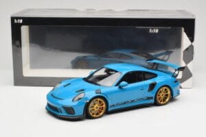 Porsche 911 991.2 GT3 RS Sinine Kuldiste Velgedega Minichamps 1:18 155068222 Metall - pilt 6/6