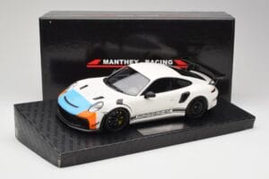 Porsche 911 991.2 GT3 RS Manthey Racing Valge & Sinine & Oranž Minichamps 1:18 MR-911-GT3RS-1805 Metall - pilt 6/6
