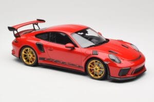 Porsche 911 991.2 GT3 RS Punane Kuldiste Velgedega Minichamps 1:18 155068220 Metall - pilt 4/6