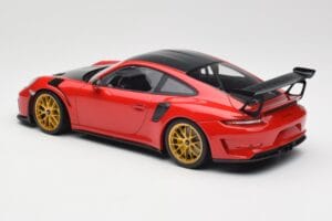 Porsche 911 991.2 GT3 RS Weissach Package Guards Red Kuldsed Magneesium Veljed Minichamps 1:18 153068236 Metall - pilt 5/6