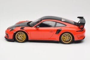 Porsche 911 991.2 GT3 RS Weissach Package Lava Orange Kuldsed Magneesium Veljed Minichamps 1:18 153068227 Metall - pilt 3/6