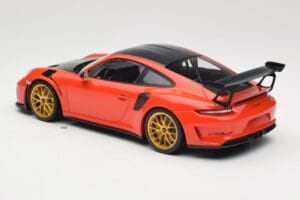 Porsche 911 991.2 GT3 RS Weissach Package Lava Orange Kuldsed Magneesium Veljed Minichamps 1:18 153068227 Metall - pilt 5/6