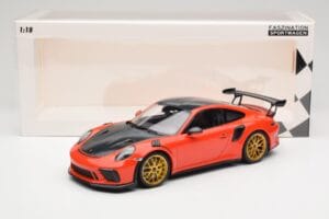 Porsche 911 991.2 GT3 RS Weissach Package Lava Orange Kuldsed Magneesium Veljed Minichamps 1:18 153068227 Metall - pilt 6/6