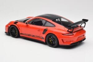 Porsche 911 991.2 GT3 RS Weissach Package Lava Orange Wording Mustad Magneesium Veljed Minichamps 1:18 153068226 Metall - pilt 5/6