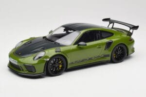 Porsche 911 991.2 GT3 RS Weissach Package Lizard Green Wording & Mustad Magneesiumveljed Minichamps 1:18 155068232 Metall