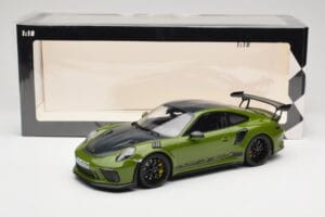 Porsche 911 991.2 GT3 RS Weissach Package Lizard Green Wording & Mustad Magneesiumveljed Minichamps 1:18 155068232 Metall - pilt 6/6