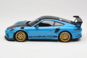 Porsche 911 991.2 GT3 RS Weissach Package Shark Blue Wording Kuldsed Magneesium Veljed Minichamps 1:18 153068237 Metall - pilt 3/6