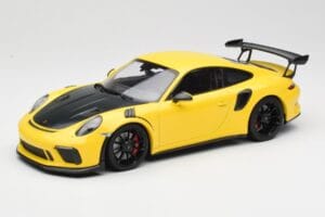 Porsche 911 991.2 GT3 RS Kollane Mustade Velgedega Minichamps 1:18 155068231 Metall