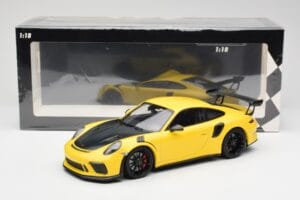 Porsche 911 991.2 GT3 RS Kollane Mustade Velgedega Minichamps 1:18 155068231 Metall - pilt 6/6