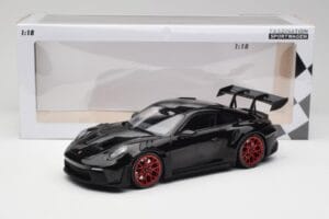 Porsche 911 992 GT3 RS Must & Punased Rattad & Must Dekoor Minichamps 1:18 153062240 Metall - pilt 6/6