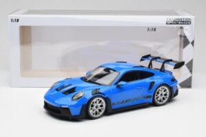 Porsche 911 992 GT3 RS Sinine & Hõbedased Rattad & Must Dekoor Minichamps 1:18 153062234 Metall - pilt 6/6