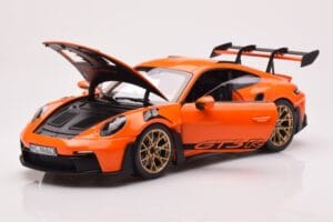 Porsche 911 992 GT3 RS Gulf Oranž Norev 1:18 187360 Metall - pilt 2/8