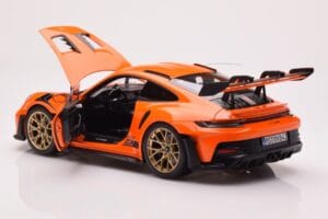 Porsche 911 992 GT3 RS Gulf Oranž Norev 1:18 187360 Metall - pilt 5/8