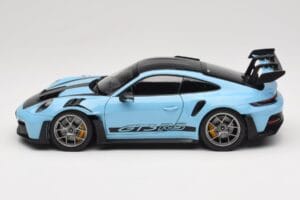 Porsche 911 992 GT3 RS Weissach Pack Gulf Blue Norev 1:18 187367 Metall - pilt 4/8