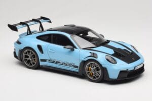 Porsche 911 992 GT3 RS Weissach Pack Gulf Blue Norev 1:18 187367 Metall - pilt 6/8