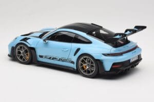 Porsche 911 992 GT3 RS Weissach Pack Gulf Blue Norev 1:18 187367 Metall - pilt 7/8