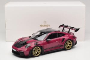 Porsche 911 992 GT3 RS Weissach Package Ruby Star Norev 1:18 187370 Metall - pilt 8/8