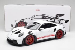 Porsche 911 992 GT3 RS Valge & Pyro Punane Norev 1:12 127530 Metall - pilt 6/6