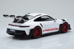 Porsche 911 992 GT3 RS Valge Pyro Punane Norev 1:18 187352 Metall - pilt 3/8
