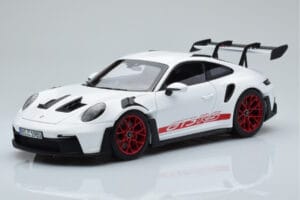 Porsche 911 992 GT3 RS Valge Pyro Punane Norev 1:18 187352 Metall