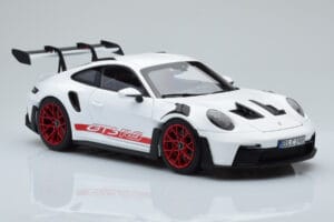 Porsche 911 992 GT3 RS Valge Pyro Punane Norev 1:18 187352 Metall - pilt 6/8