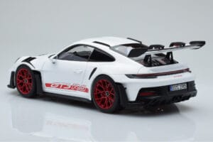 Porsche 911 992 GT3 RS Valge Pyro Punane Norev 1:18 187352 Metall - pilt 7/8