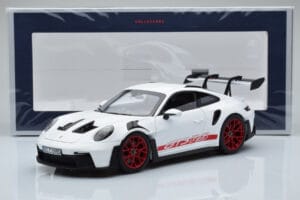 Porsche 911 992 GT3 RS Valge Pyro Punane Norev 1:18 187352 Metall - pilt 8/8