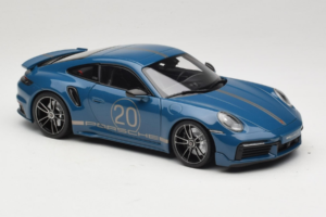Porsche 911 992 Turbo S Coupe Sport Design Sinine Minichamps 1:18 113069073 Metall - pilt 6/8