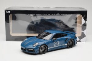 Porsche 911 992 Turbo S Sport Design Package Gentian Blue Metallic Minichamps 1:18 155069170 Metall - pilt 6/6
