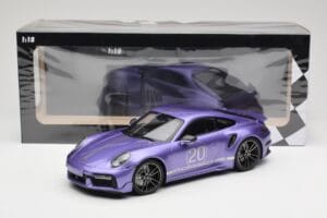 Porsche 911 992 Turbo S Sport Design Package Viola Metallic Minichamps 1:18 155069174 Metall - pilt 6/6