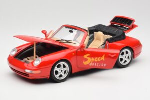Porsche 911 993 Carrera Kabriolett Punane Bburago 1:18 3090 Metall - pilt 2/8