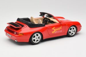 Porsche 911 993 Carrera Kabriolett Punane Bburago 1:18 3090 Metall - pilt 3/8