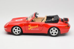 Porsche 911 993 Carrera Kabriolett Punane Bburago 1:18 3090 Metall - pilt 4/8