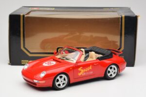 Porsche 911 993 Carrera Kabriolett Punane Bburago 1:18 3090 Metall - pilt 8/8