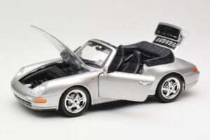 Porsche 911 993 Carrera Kabriolett Hõbe Bburago 1:18 18-12039 Metall - pilt 2/8