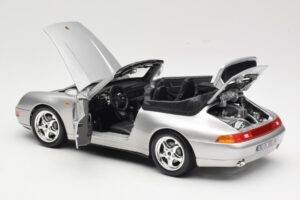Porsche 911 993 Carrera Kabriolett Hõbe Bburago 1:18 18-12039 Metall - pilt 5/8