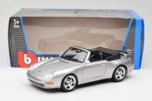Porsche 911 993 Carrera Kabriolett Hõbe Bburago 1:18 18-12039 Metall - pilt 8/8