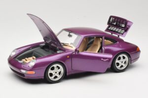 Porsche 911 993 Carrera Lilla Bburago 1:18 3060-M2 Metall - pilt 2/8