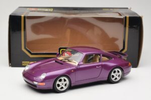 Porsche 911 993 Carrera Lilla Bburago 1:18 3060-M2 Metall - pilt 8/8