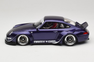 Porsche 911 993 RWB Army Girl Lilla GT Spirit 1:18 GT562 Vaik - pilt 3/6