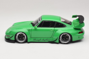 Porsche 911 993 RWB Roheline Gun Grey Wheels AUTOart 1:18 78151 Komposiit - pilt 4/8