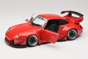Porsche 911 993 RWB Punane Gun Grey Wheels AUTOart 1:18 78153 Komposiit - pilt 2/8